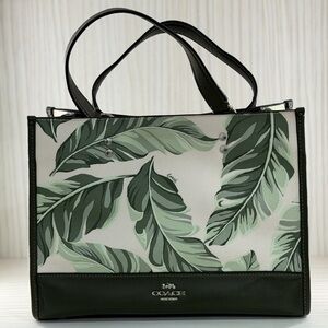 Coach Tropical Green Leaf Tote